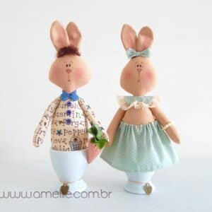 PDF Sewing Pattern: EggCup Bunny Couple