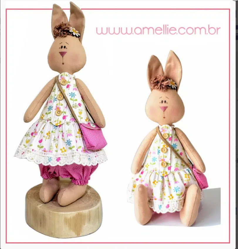 Projeto Digital PDF: Molde Coelha Lola - Imagem 1