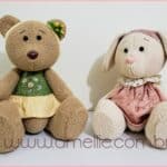 Projeto Digital PDF: Molde Ursinha e Cachorrinha