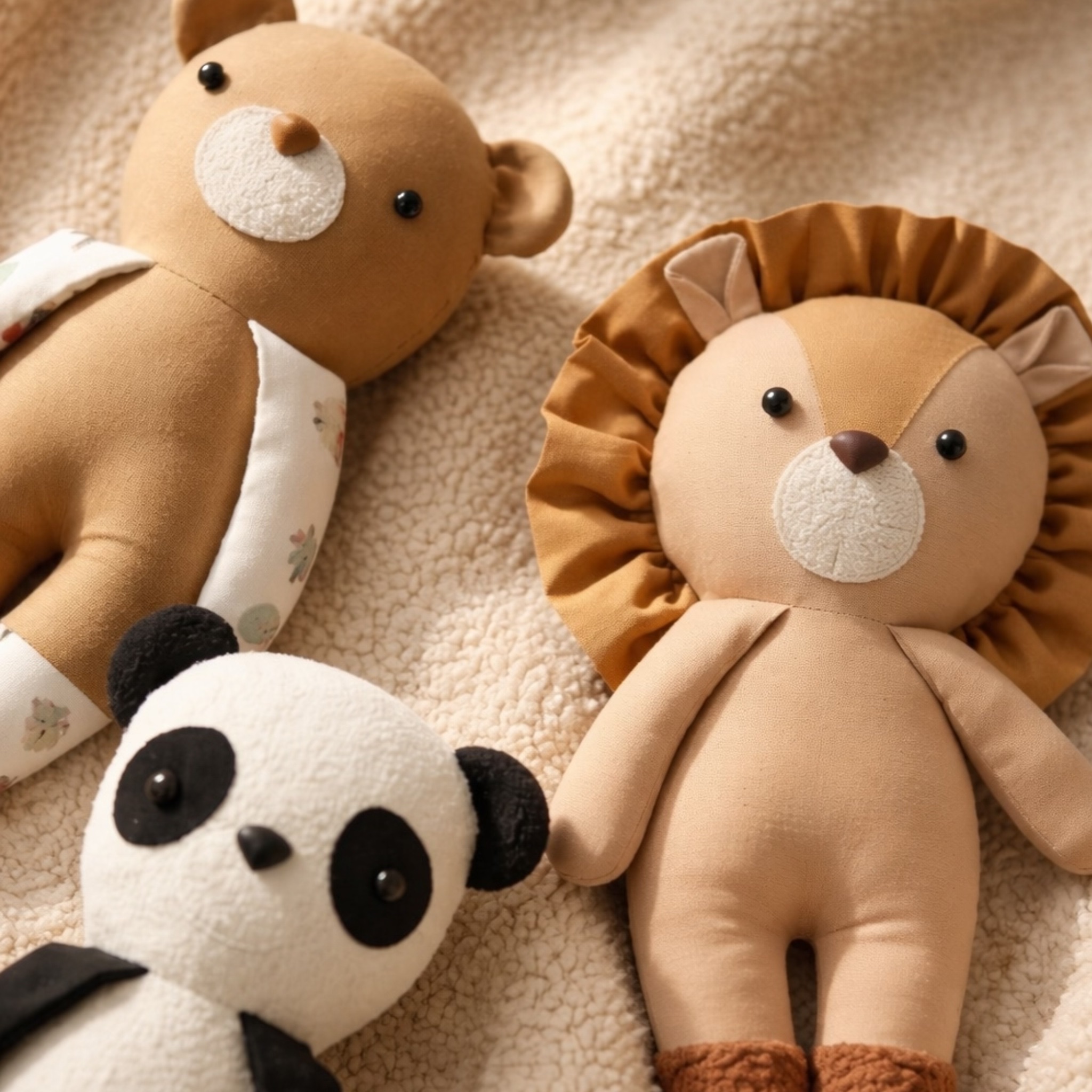 Projeto-Urso-Leão-e-Panda-Amellie-PDF-Projeto-Pattern-Proyecto PDF Sewing Pattern: Bear, Lion and Panda - Image 1